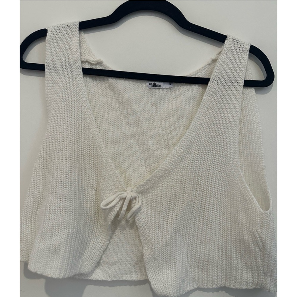 White Knit Tank Top